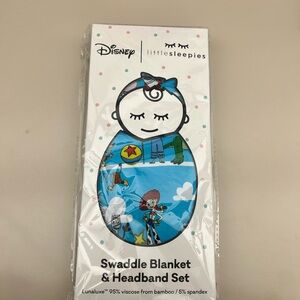 Disney Little Sleepies Blue Swaddle Blanket & Headband Set